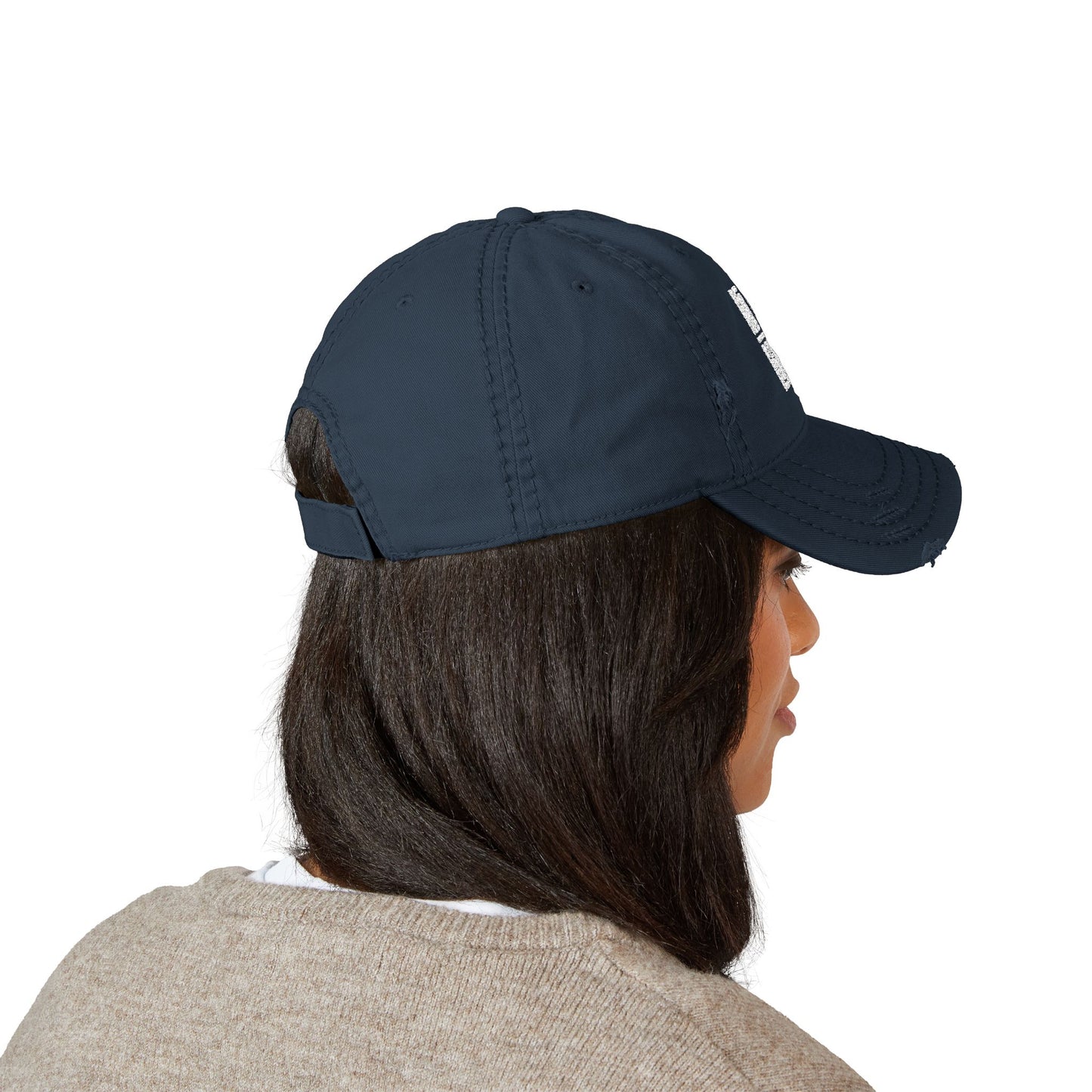 Distressed Dad Hat with Inspiring Embroidery, Cool Casual Cap, Perfect Gift for Father's Day, Outdoorsy Look, Everyday Style