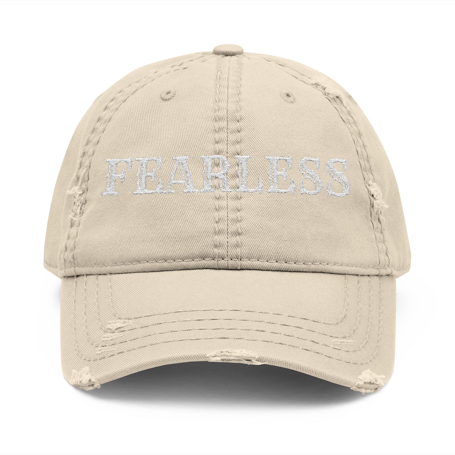 Fearless Distressed Dad Hat, Casual Style, Adjustable Cap, Perfect Gift for Dads, Trendy Accessory, Everyday Wear, Father's Day Gift
