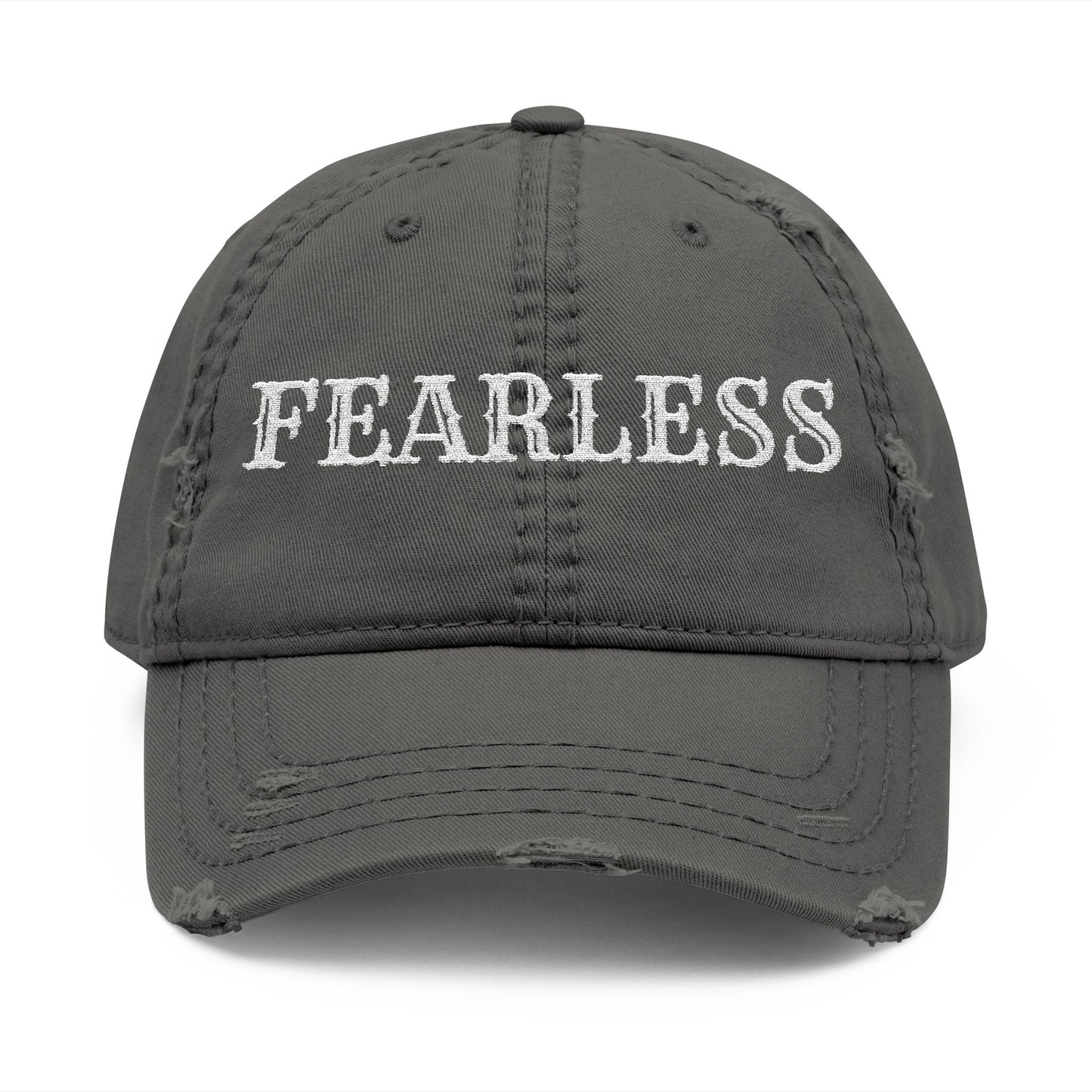 Fearless Distressed Dad Hat, Casual Style, Adjustable Cap, Perfect Gift for Dads, Trendy Accessory, Everyday Wear, Father's Day Gift