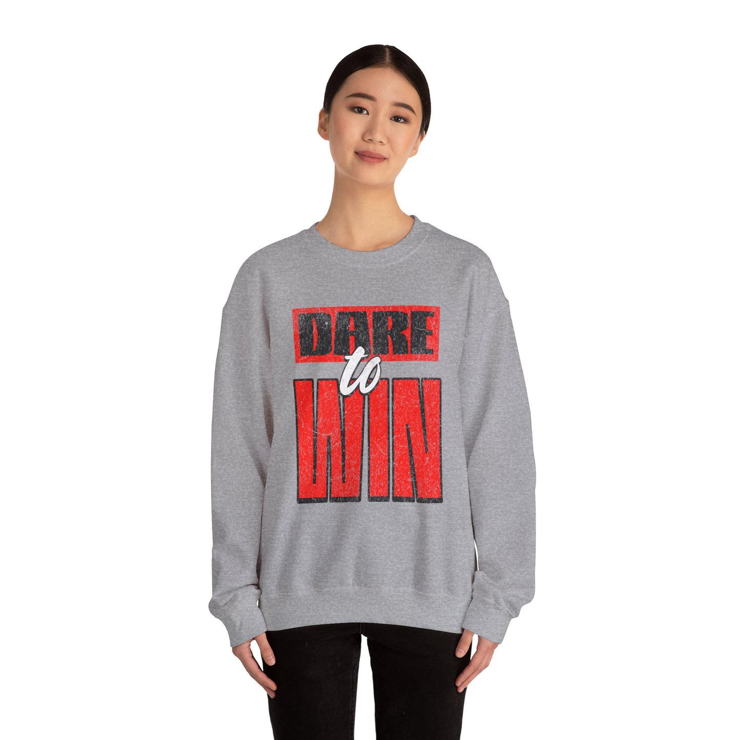 Dare to Win Sweatshirt - Motivational Crewneck, Inspirational Gift, Unisex Apparel, Cozy Layer, Perfect for Athletes