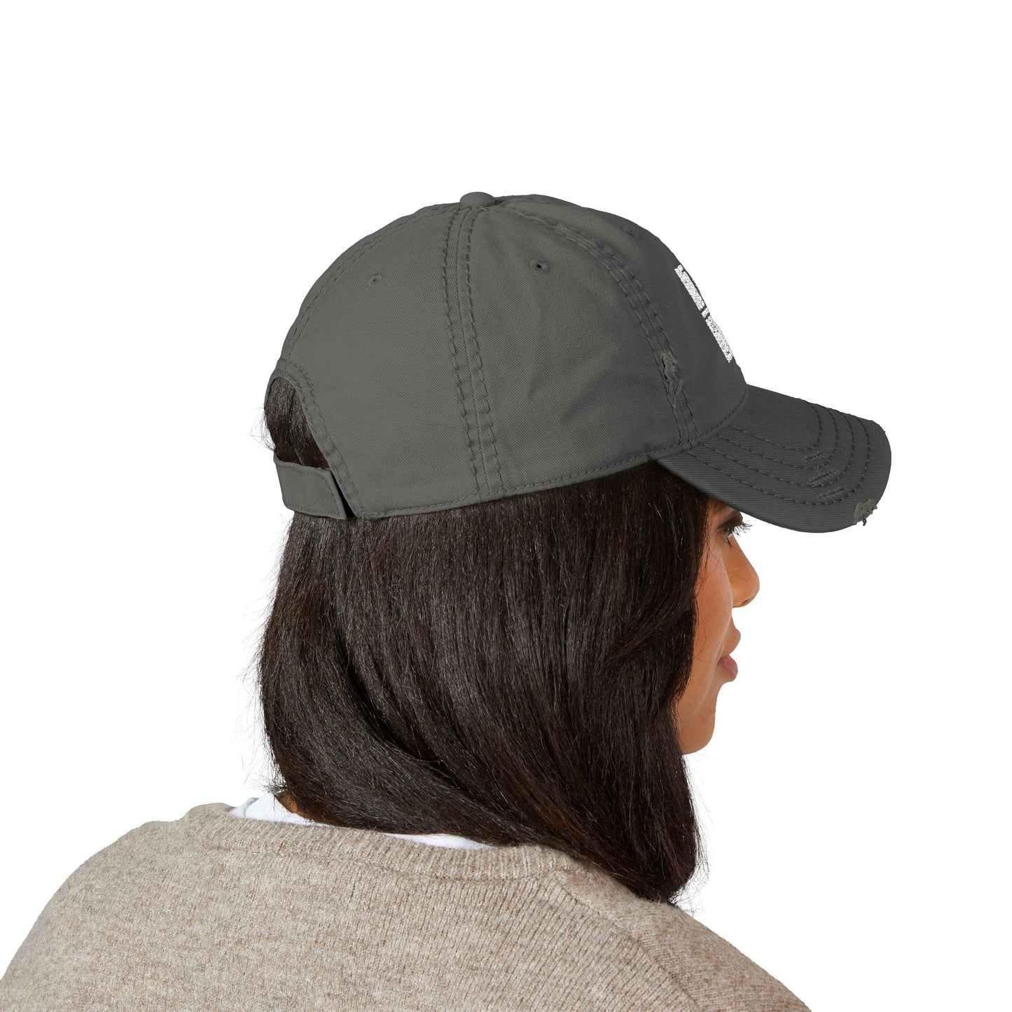 Distressed Dad Hat with Inspiring Embroidery, Cool Casual Cap, Perfect Gift for Father's Day, Outdoorsy Look, Everyday Style