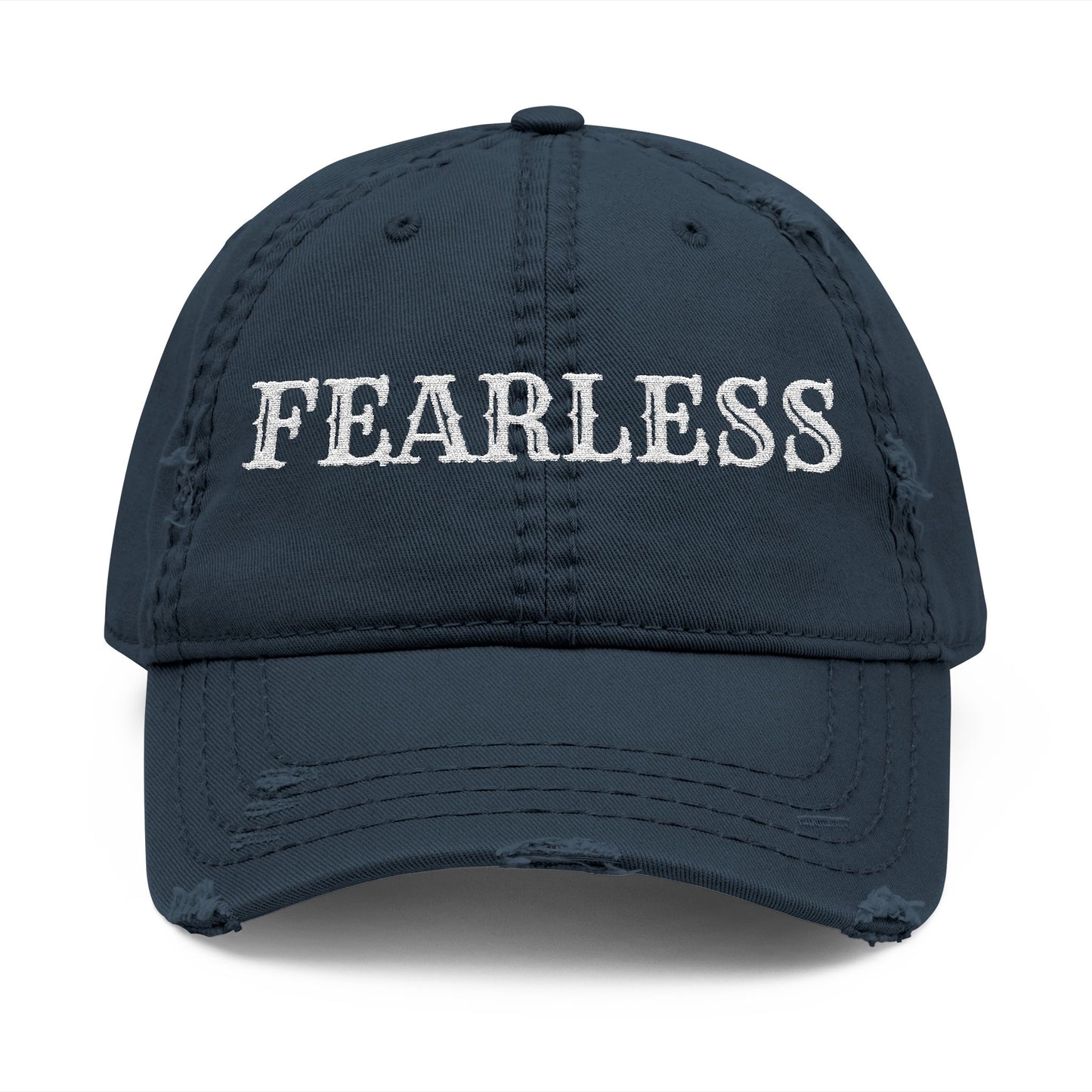 Fearless Distressed Dad Hat, Casual Style, Adjustable Cap, Perfect Gift for Dads, Trendy Accessory, Everyday Wear, Father's Day Gift