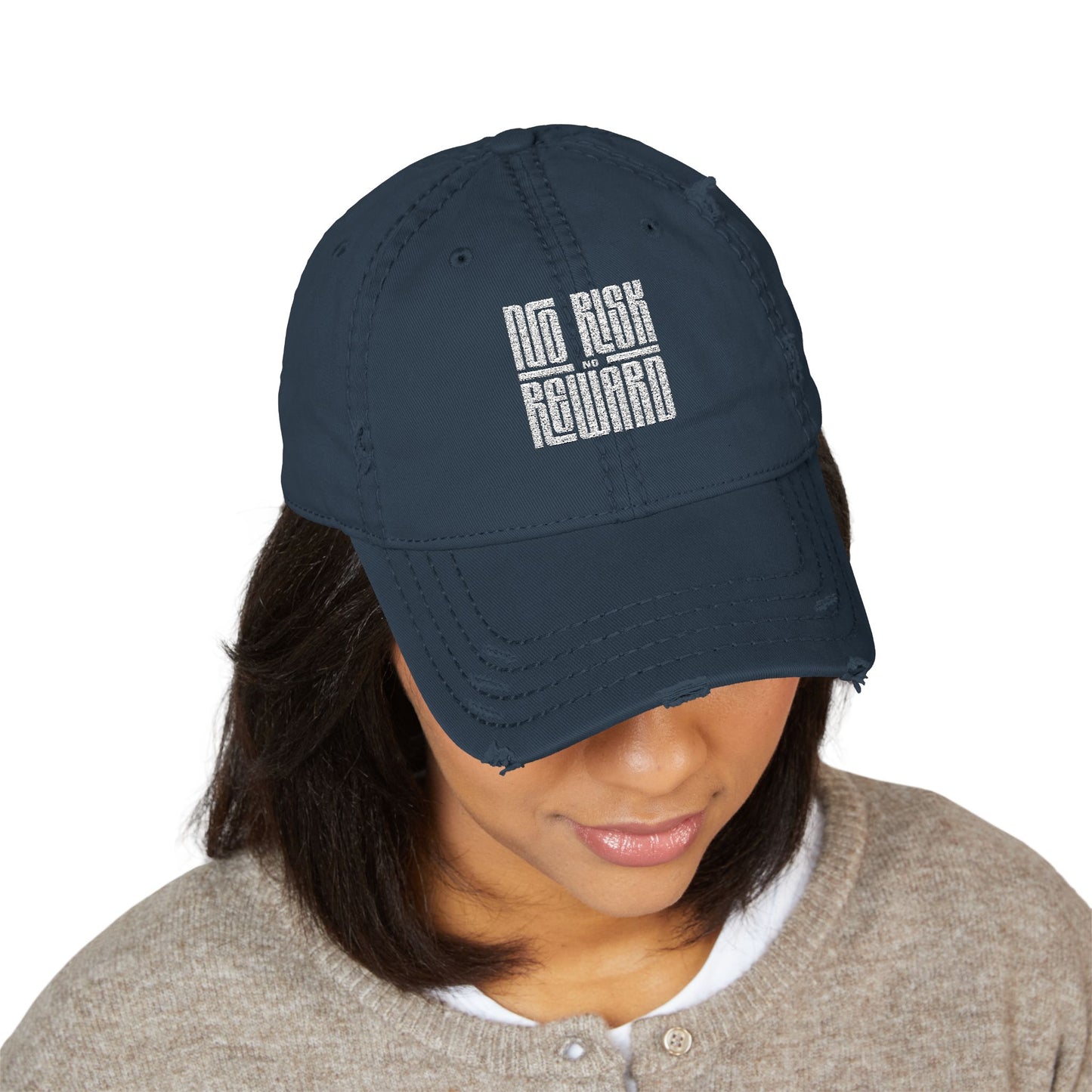 Distressed Dad Hat with Inspiring Embroidery, Cool Casual Cap, Perfect Gift for Father's Day, Outdoorsy Look, Everyday Style