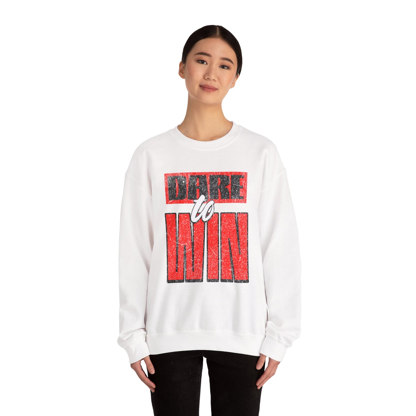 Dare to Win Sweatshirt - Motivational Crewneck, Inspirational Gift, Unisex Apparel, Cozy Layer, Perfect for Athletes