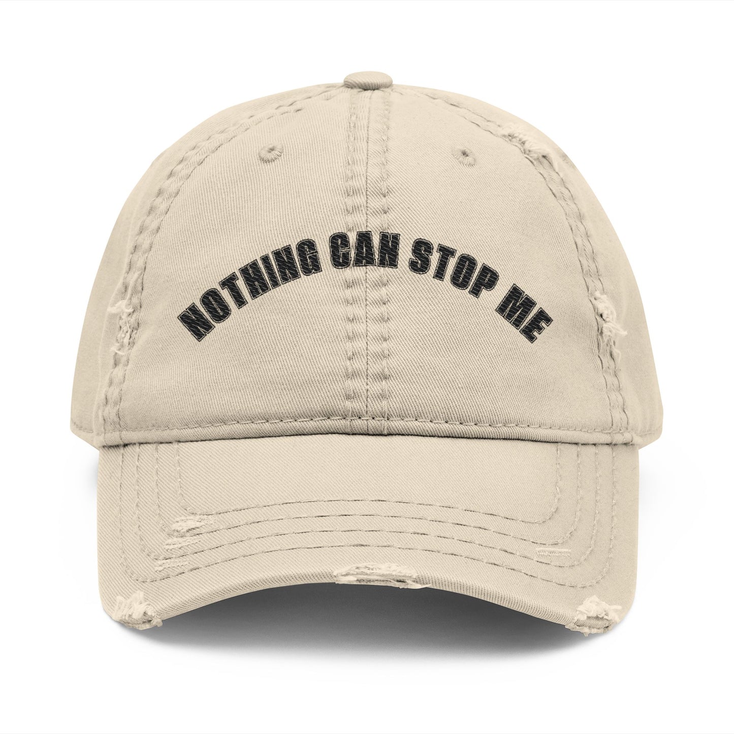 Distressed Dad Hat with "Nothing Can Stop Me" Embroidery, Casual Cap for Relaxed Style, Gift for Dads, Fashionable Accessories for [...]
