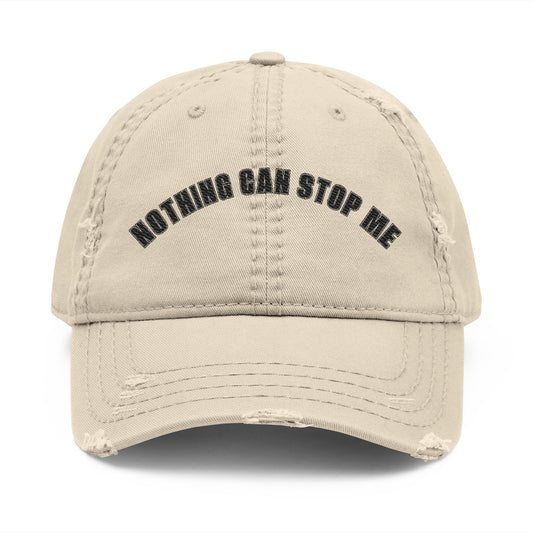 Distressed Dad Hat with "Nothing Can Stop Me" Embroidery, Casual Cap for Relaxed Style, Gift for Dads, Fashionable Accessories for [...]